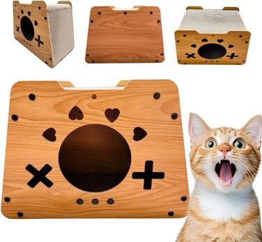 Дім-кігтеточка для котів Klein - екологічні меблі з картону, легкі, стабільні та компактні. Ідеально для маленьких квартир та котів будь-якого віку