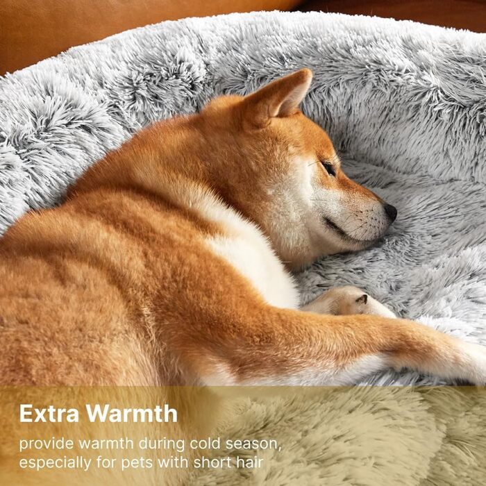 М'яке ліжко для собак, знімний, washable, для маленьких та середніх собак, кошик для собак з високим бортиком, ковзаюча підкладка (80 x 75 x 13 см, світло-сірий)