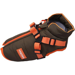 Зимовий теплий одяг для собак: куртка з шлейкою, водонепроникна, для дрібних та середніх порід, тепла, для цуценят, регульована жилетка, оливковий (S)