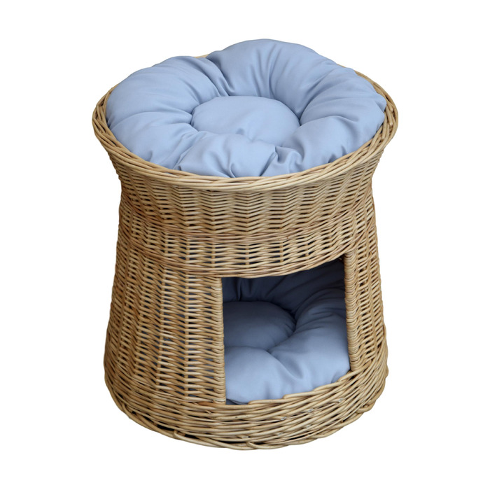 Будиночок для кота Wiklinowe Cuda, коричневий, круглий, 47 x 47 x 45 см