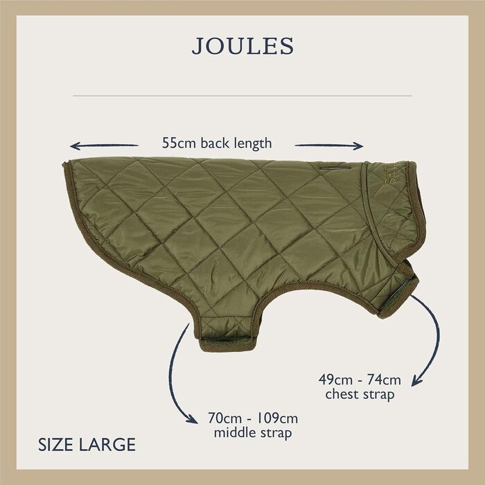 Тепла зимова куртка для собак Rosewood x Joules, оливкова, легка, велика, стьобана, прана