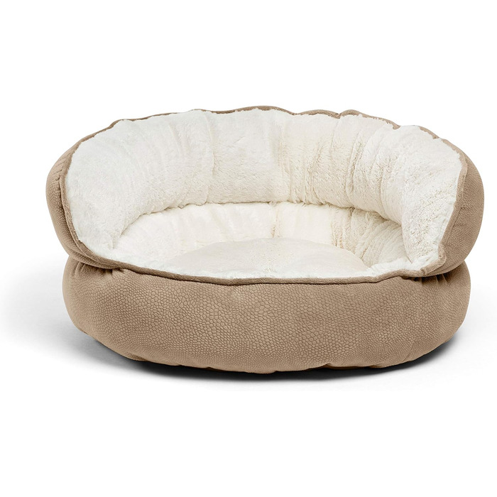 Ортопедичне ліжко для котів і собак Pet Throne, з високим бортиком, колір пшениця, розмір Mini