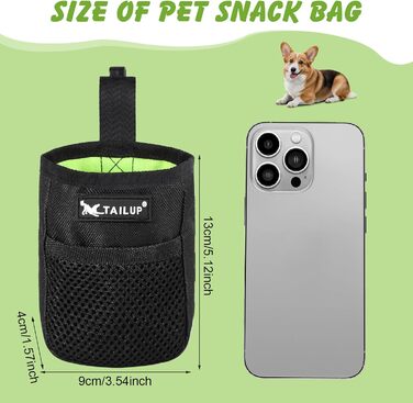 Ланжує Лекерлібутель - ласощі для маленьких собак, чорний, з кліпсою для ременя, 600D Оксфорд, 2 шт.