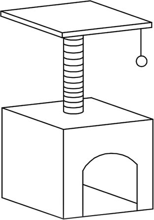 Кігтеточка SPRINGOS для котів з лежанкою, 245 см, сіра, регульована висота