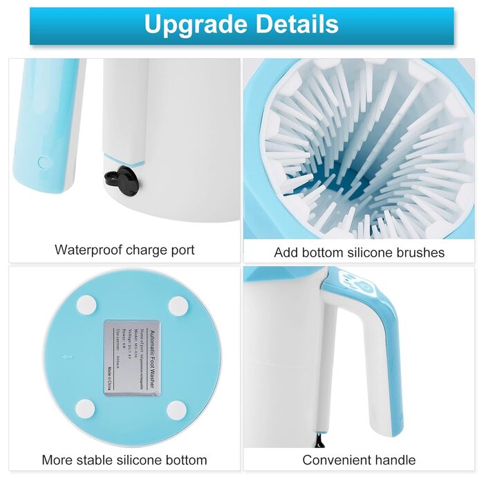 Автоматичний мийка лап для собак MYPIN, 7.4V, портативна, для великих собак та котів (блакитний)