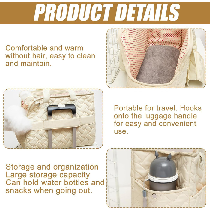 Транспортна сумка для собак та котів до 5 кг: дихаюча, складана переноска з ременем безпеки та кишенями, м'яка переноска для вигулу, подорожей, авто (41x30x18 см)