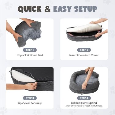 Ортопедичне ліжко для собак середніх порід, овальне диван-ліжко з бортиками та м'яким пінопластом з ефектом 