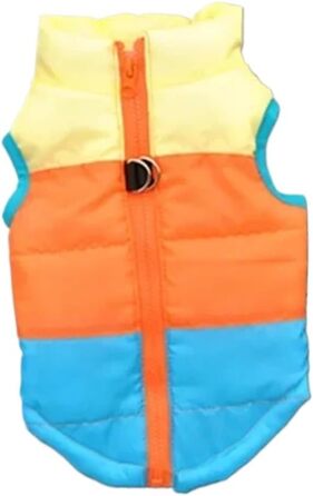 Зимовий теплий пуховик для собак, термокуртка, теплий зимовий одяг для холодної погоди, зручна куртка для маленьких та середніх собак (Синьо-жовтий, розмір L) Синій / Жовтий L