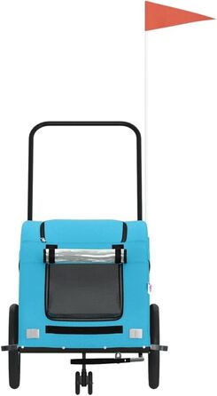 Причіп для собак vidaXL, блакитний, 45 кг, Oxford-Gewebe, з прапором та відбивачами