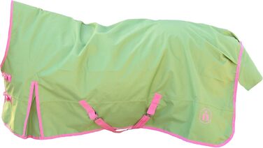 Кінська попона Indira Outdoor Pro 200г, водонепроникна, Ripstop 1200D, високий комір, розмір 155 см, зелено-рожева