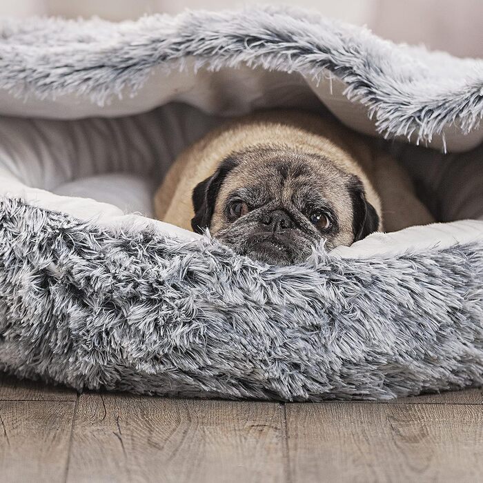 Кігтеточка-лежанка для котів та собак Weltbild - затишна печерка Ø 60 см з плюшу, як лежанка для котів або собак, печерка, що можна прати