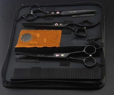 Набір професійних ножиць для грумінгу собак Purple Dragon 7.0 дюймів, 3 шт. з декором зі стразів