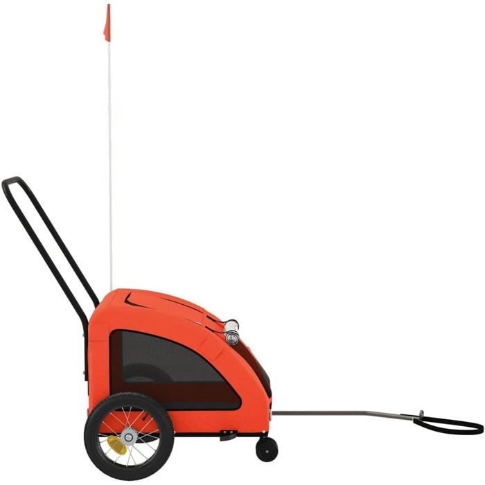 Причіп для тварин на велосипед, Оксфорд та залізо, для дому, оранжевий (125 x 52 x 53 см)