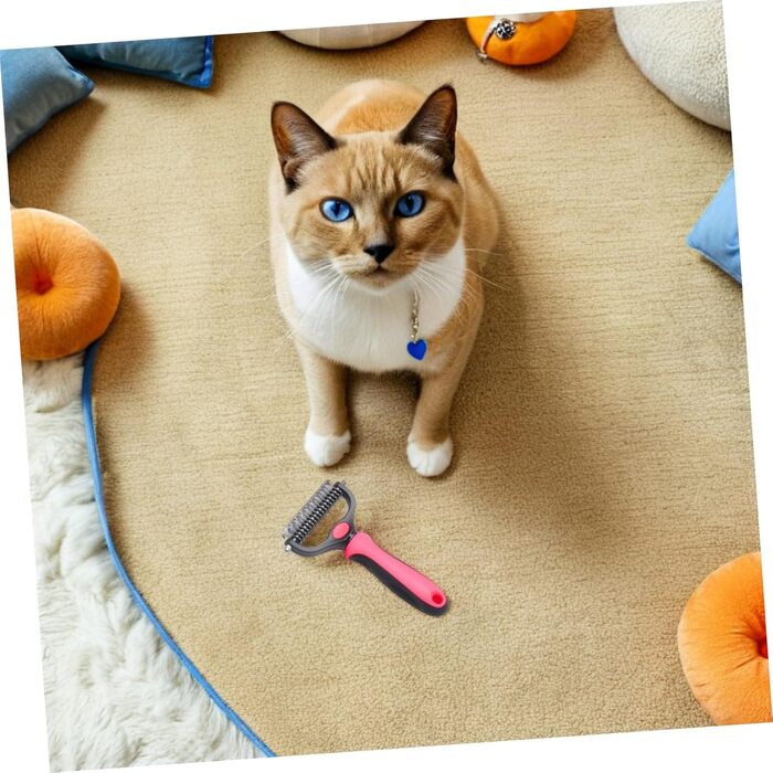 Кгребінець для видалення ковтунів та підшерстка для котів та собак, 2 шт. - безболісна доглядова щітка з нержавіючої сталі