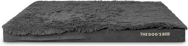 Ортопедичне собаче ліжко, велике, штучне хутро, 101 x 64 x 10 см, водовідштовхувальне, з Memory Foam, сіре (135 x 91 x 10 см)