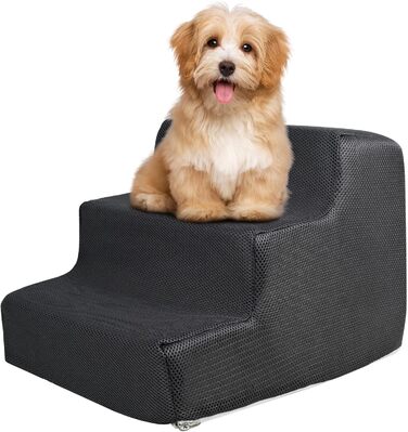 Сходинки для тварин BAODBF: 3 сходинки, 30 см, для собак та котів, миються, неслизькі, сірого кольору