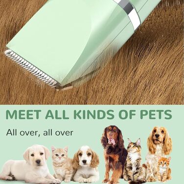 Багатофункціональний бездротовий тихий тример для догляду за тваринами, 4-в-1: тример, триммер для лап, точилка для нігтів. Підходить для собак, котів та інших дрібних тварин (білий)