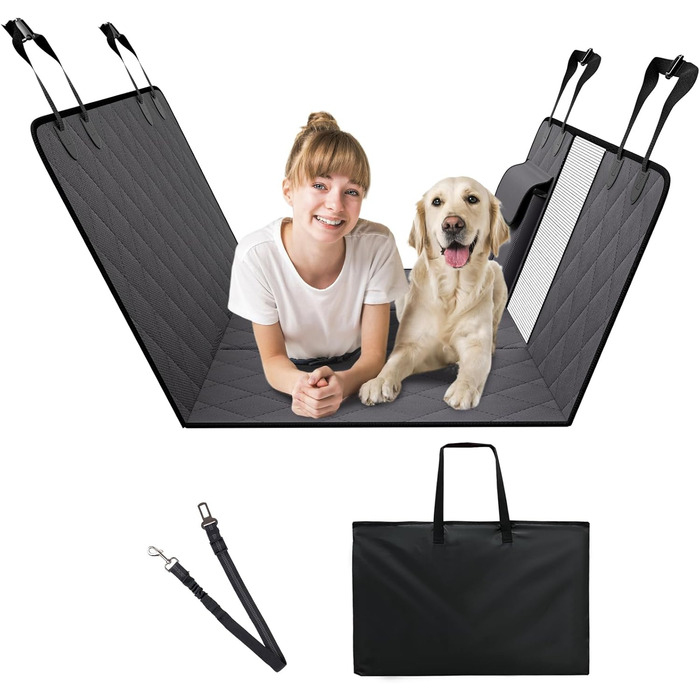 Захисний килимок для собак VEVOR на заднє сидіння авто, 137x61 см, до 180 кг, з сіткою та кишенею