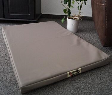 Матрац для собак, двосторонній, з екошкіри та піни, 5 см, різні розміри та кольори (100x60 см, тауп)