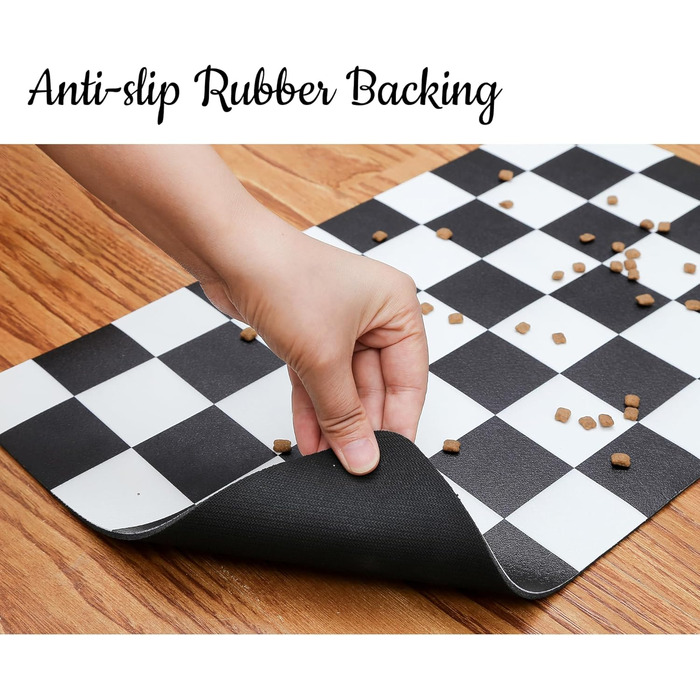 Ralxion Килимок для годування собак, вбираючий, шаховий принт, хакі, бежевий, 30,5 x 16*24 см