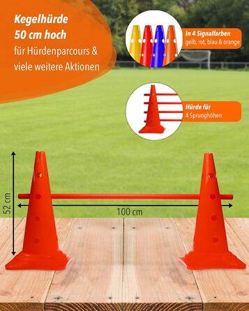 Набір перешкод для аджиліті Sportikel24 (4 шт.) – 50 см, з штангами 100 см – для собак, коней, дітей – червоний