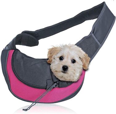 Сумка-переноска для собак та котів, 2-4 кг, рожева, розмір L (38 x 10 x 20 см)