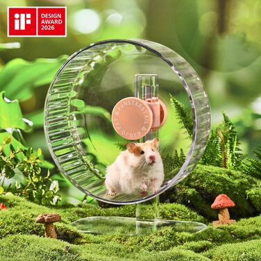 Бігове колесо для гризунів Hamsterrad 30 см, магнітне, безшумне, персиково-рожеве