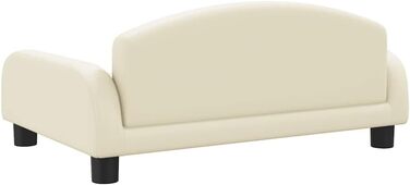 Крісло-ліжко для собак, м'яке ліжко для тварин, диванчик для маленьких собак та котів, штучна шкіра, 70 x 45 x 30 см, кремовий колір