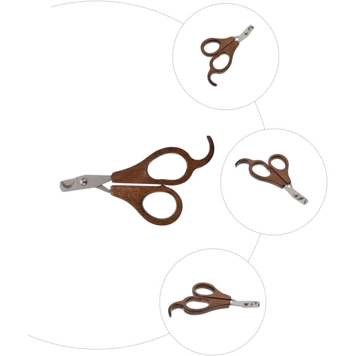 Набір для стрижки кігтів Happyyami з дерев'яною ручкою для догляду за тваринами (для котів та маленьких домашніх тварин)