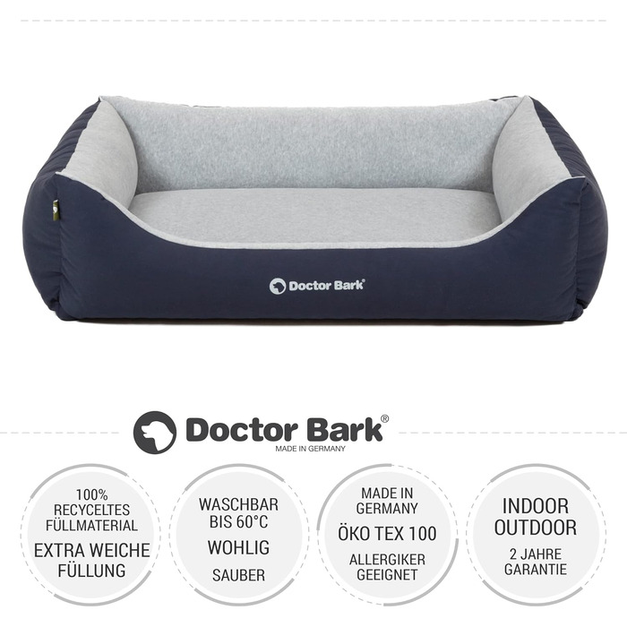 Ліжко для собак Doctor Bark Kleine Hunde - зручне та м'яке, зелений колір, розмір L (97x75 см)