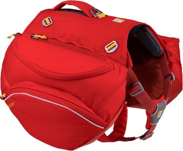 RUFFWEAR Palisades рюкзак для собак середній, червоний, туристичний рюкзак-сумка з сідельними кишенями, для походів і кемпінгу