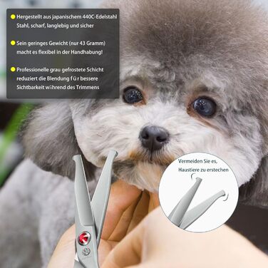 Ножиці для грумінгу собак Purple Dragon Kleine Hundeschere, професійні, з покриттям та демпфером