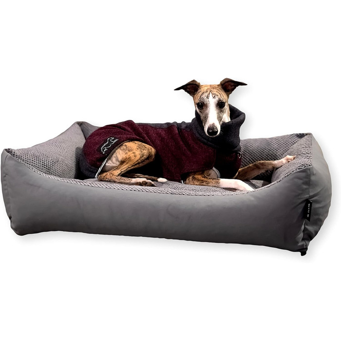 М'яке ліжко для собак Teo 80x60 см, знімний чохол, сірого кольору