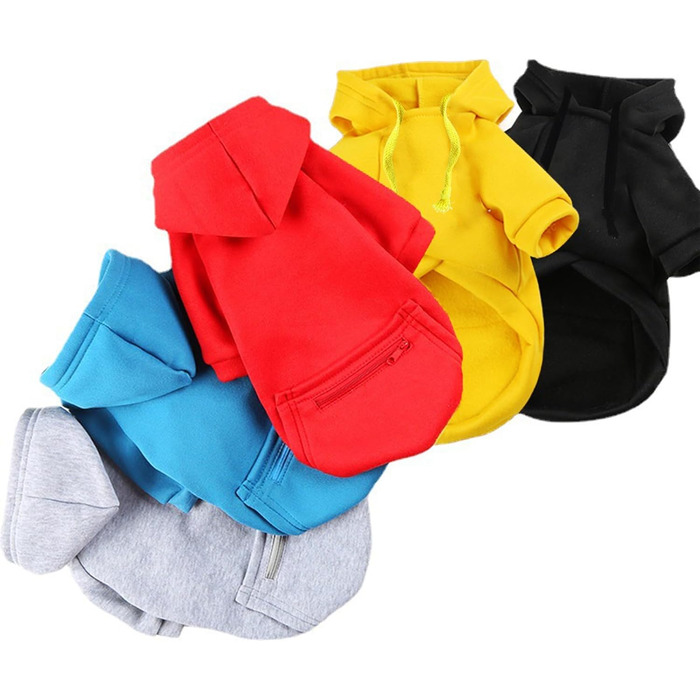 Теплий зимовий халат для собак з кишенею Jecikelon. Худі для цуценят, тепла одіяння для маленьких собак, чихуахуа. Розмір X-Large, чорний.