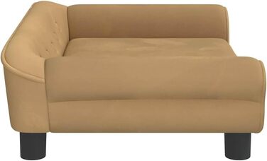 Крісло-ліжко для собак, м'яке ліжко для тварин, диванчик для маленьких собак та котів, з велюру (70 x 48 x 22 см, Коричневий)