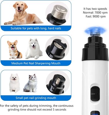 Електричний шліфувальник для собак та котів Leiser Groom Pro Kit, 2 швидкості, USB-зарядка