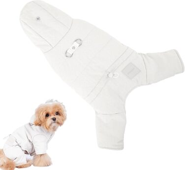 Зимова куртка для собак, тепла флісова куртка для маленьких собак, тепла зимова одіяння для тварин (білий, S)