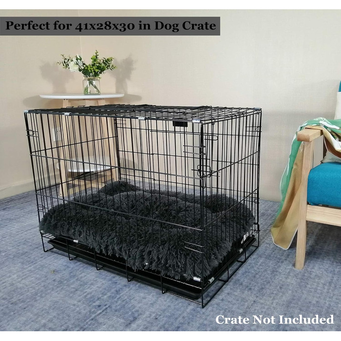 Coohom Fulffy Лежанка для собак, плюш, зручна, неслизька, пральна, для середніх та великих собак (XL, чорний) 104 x 71 x 10 см