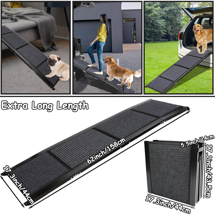 Рампа для собак у машину, 160 см, антиковзка поверхня, для SUV, середніх та великих собак