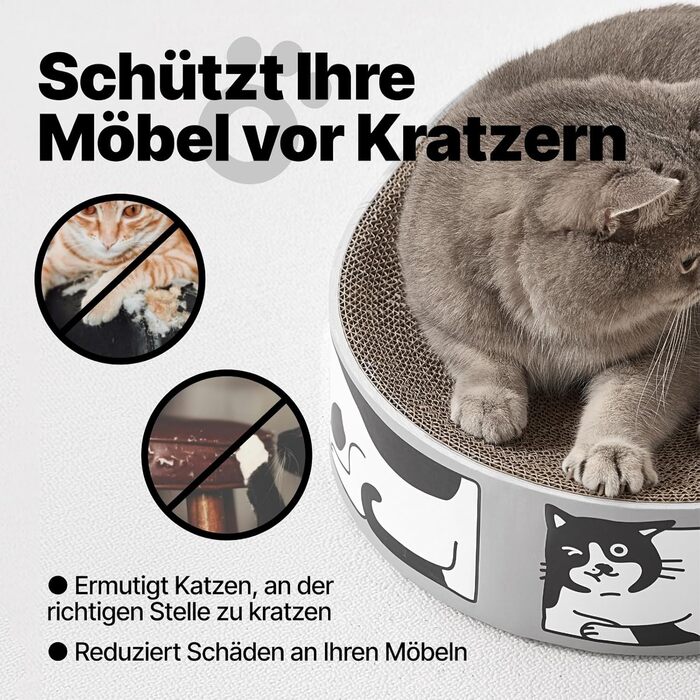 Кігтеточка-ліжко для котів з картонної коробки, 42 см, з котячою м'ятою