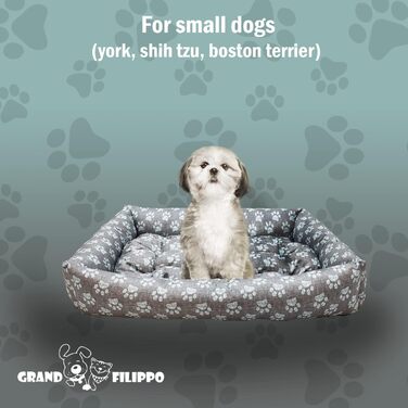 Водонепроникне ліжко для собак - ліжка для маленьких та великих собак, кошик для собак, блакитна лапка 65x55x16 см