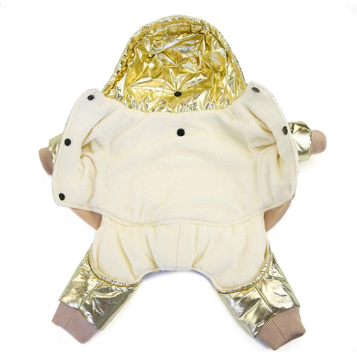 Теплий зимовий одяг для собак: теплий комбінезон для собак з бавовни, теплий одяг для маленьких собак та котів, золотий колір