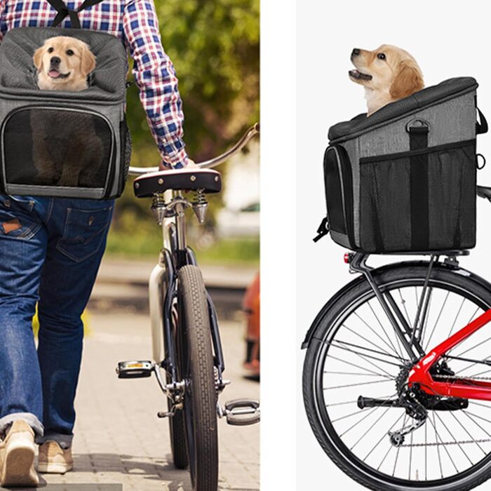 Кошик для велосипеда з собакою, знімні аксесуари - легкий, з сумкою, дихаючий, для покупок, походів у гори, подорожей, кемпінгу