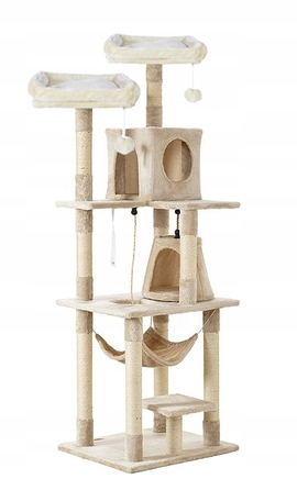 Високий когтеточка-комплекс для котів: лежанка та стовпчик для дряпання, вежа Drapaczek 161 - 220 см