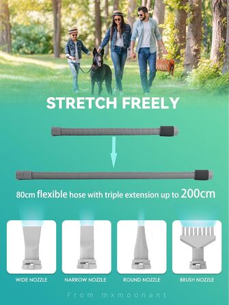 Фен для собак Mxmoonant 2800W з регулюванням потужності та температури, LED дисплеєм, контролем температури, іонізацією та набором насадок