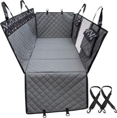 Захист сидіння авто для собак з твердим дном (Hängemattenbrücke) - сірий, для стандартних авто та SUV