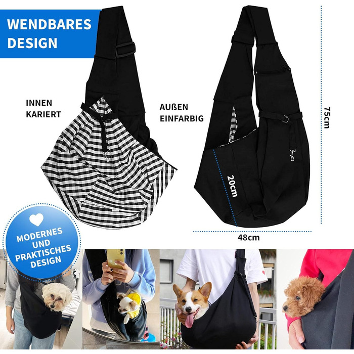 Сумка-переноска для собак та котів, чорна, до 8 кг