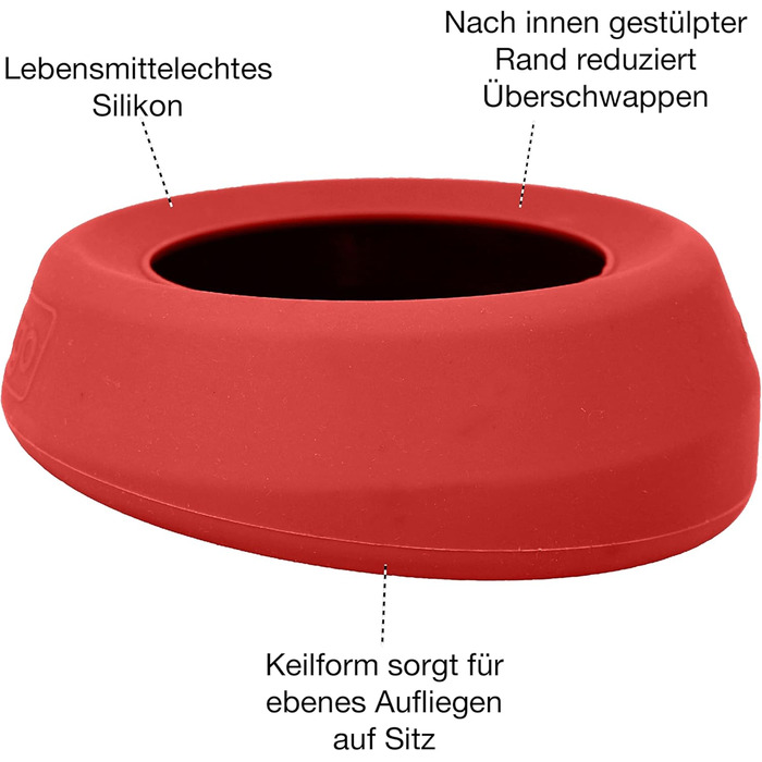 Kurgo Splash Free Wander: Миска для води для собак, 0.7 л, червона, не проливається, для подорожей