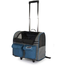 Транспортна сумка на коліщатках Camon We love pets Tarnmuster, 44 x 25 x 40 см, для дорослих/підлітків, блакитно-сіра