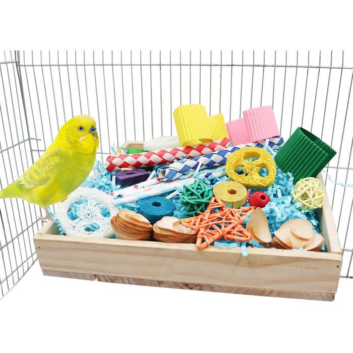 Іграшка-гойдалка для птахів Vogel: дерев'яна коробка для папуг, іграшки для гризучих, аксесуари для клітки, підходить для хвилястих, корел та конур